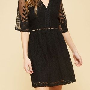 Crochet Lace Dress - Black